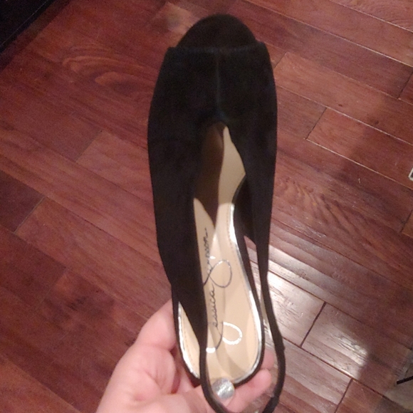 Black suede sling back heels - Picture 2 of 2